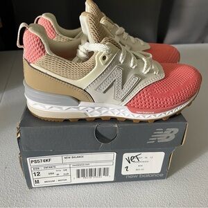 New Balance Pink and Tan Sneakers with Cushioned Midsole